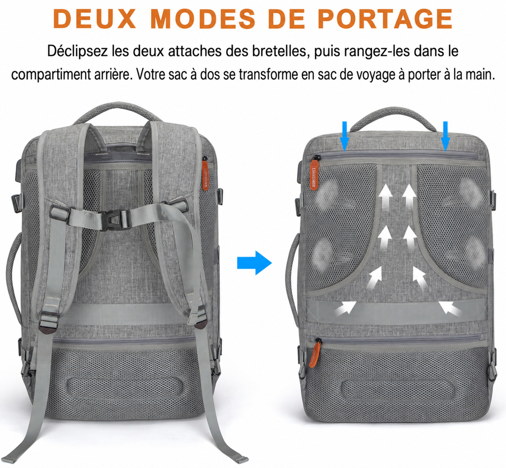 Sac-à-dos de voyage grande capacité pour hommes et femmes